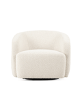 Curved Boucle Accent Chair