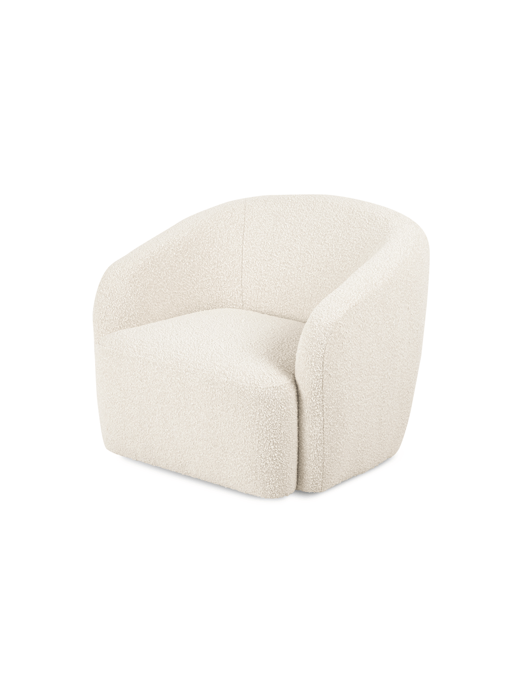 Curved Boucle Accent Chair