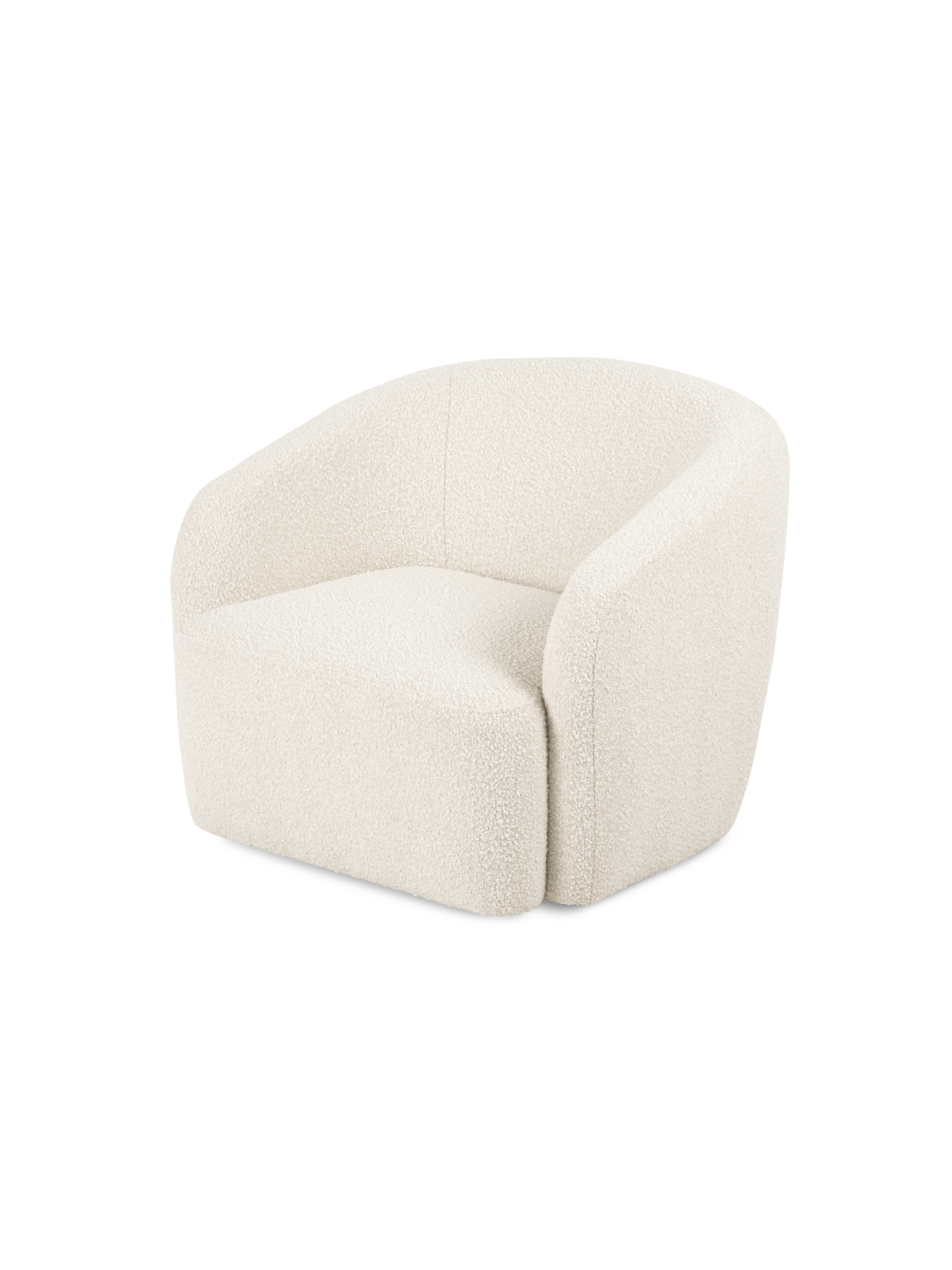 Curved Boucle Accent Chair