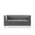 Grey Ribbed Couch